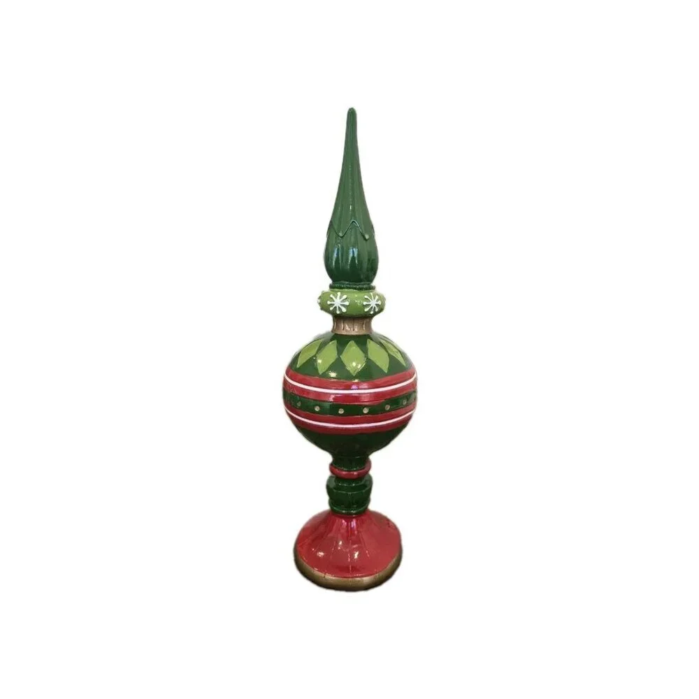 New Red & Green Christmas Holiday Resin Ornamant Finial Figure Statue Decor 15
